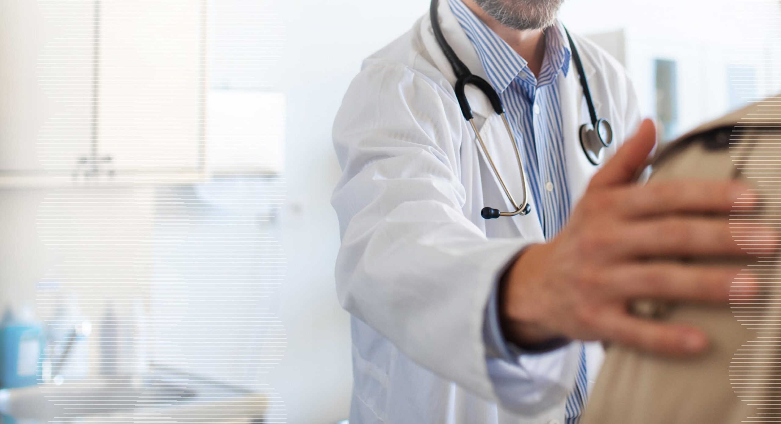 Doctor checking over patient